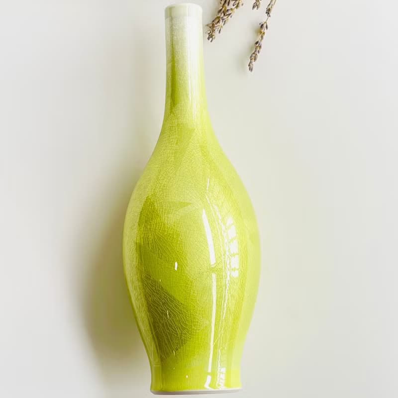 九谷燒-8號一輪生 釉裏銀彩(黃)