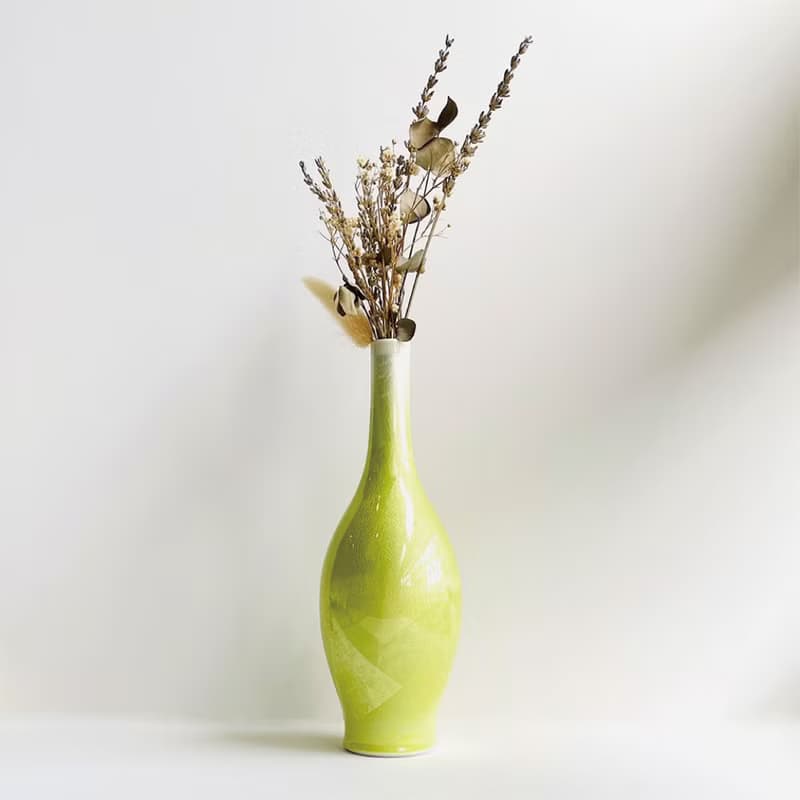 九谷燒-8號一輪生 釉裏銀彩(黃)