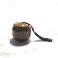 古風小陶罐 防潮蓋 茶葉罐 置物罐 / 蘭亭綠