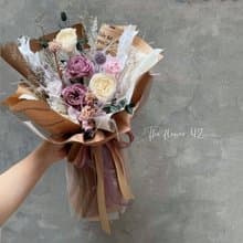 庭園玫瑰永生花束/紫色系永生花/生日花束/祝賀花束/告白花束