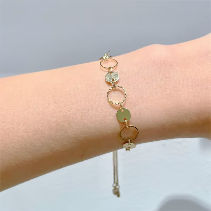 │日常│法式簍空 • 14kgf • 手鍊 • 可調式手鍊 • 注金