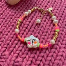 【熱賣】手繪 人像 鍍金 淡水珍珠手鍊 | Y2K 原創 時尚