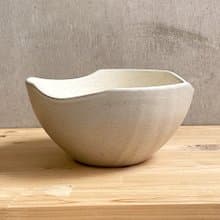 圓竹原木圓竹原碗灰色跳  Tsurumi窯陶器時尚麵條鍋串行碗可愛簡