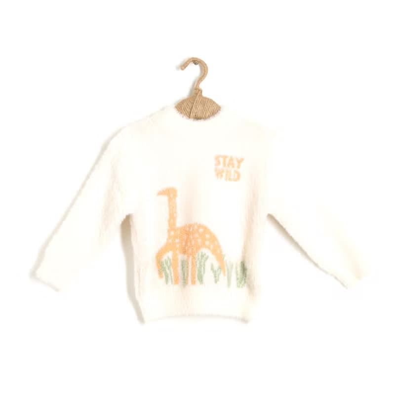 BIR童裝 | 恐龍圓領毛衣 (杏/黃)