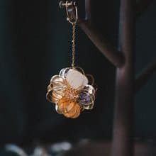 補夢網 雙面雙色水晶花樹脂耳環 可改耳針耳夾