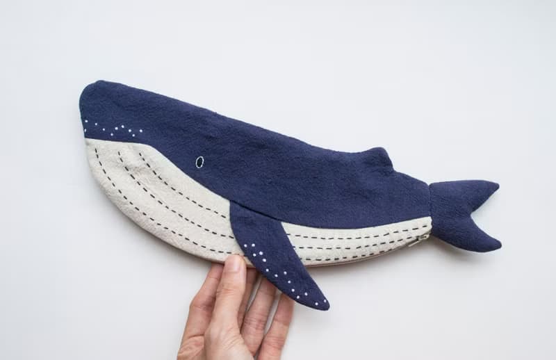 鯨魚 Whale travel cutlery pouch case - Navy