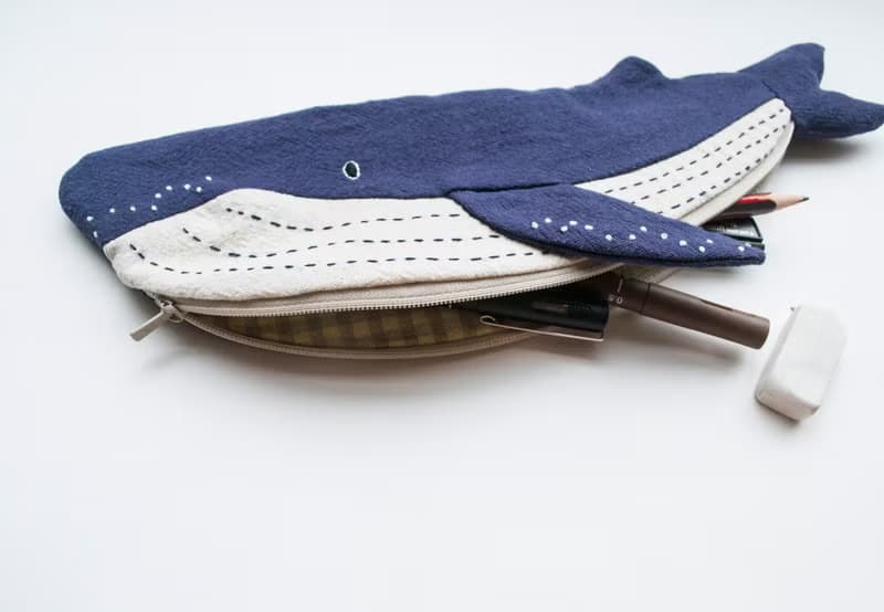 鯨魚 Whale travel cutlery pouch case - Navy
