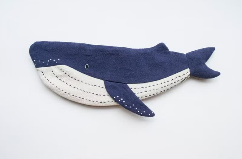 鯨魚 Whale travel cutlery pouch case - Navy
