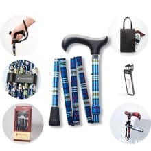 【聖誕禮盒】繽紛生活折疊手杖-蔚藍格紋 長輩生日禮物 時尚拐杖