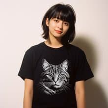 貓的光和影系列之二/凡物制原創設計純棉印花寬松男女T恤