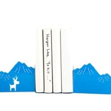 Decorative Bookends - Mountains and a Moose // housewarming gift //FREE SHIPPING