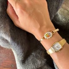 古董經典法式陶瓷小花手鐲手環 1975年 AVON BR183