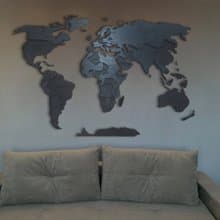 Black Wood 3D World Map with LED Backlighting - Perfect Gift for Travel Lovers