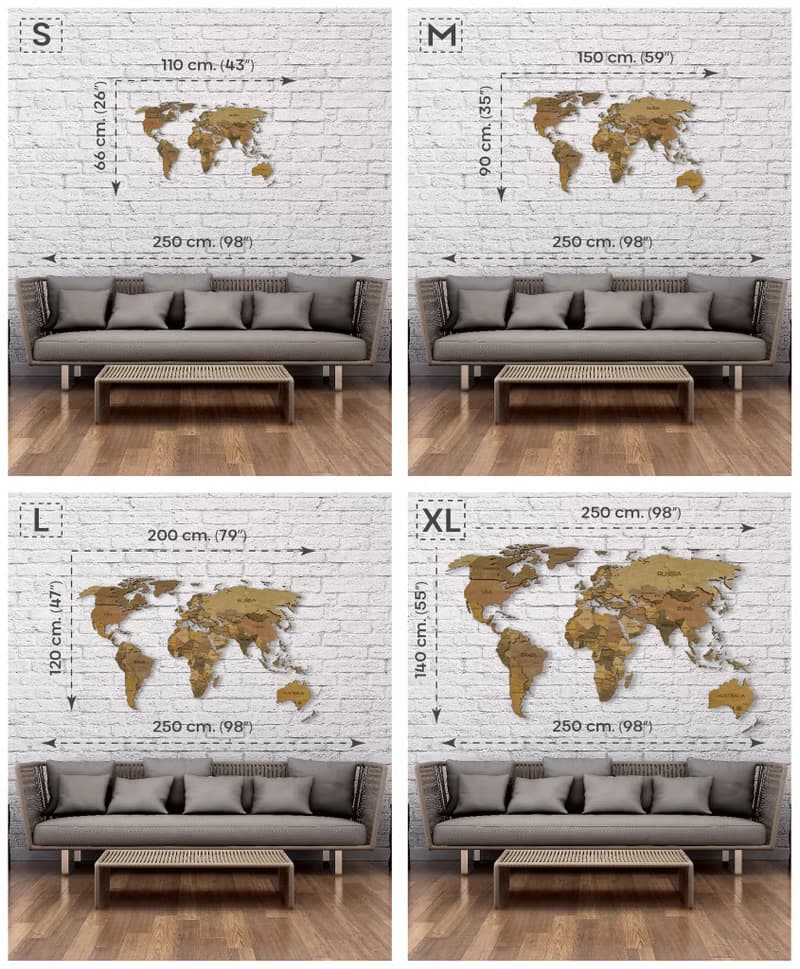 Black Wood 3D World Map with LED Backlighting - Perfect Gift for Travel Lovers