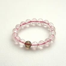 【天秤天蠍座|10月】冰種粉晶黑髮晶手鏈 招桃花 辟邪化凶 防小人