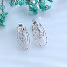 Vintage Jewelry 西洋古董飾品 NWH 銀色調 夾式耳環