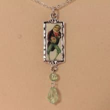 Cute Frog Pendant Necklace Green Mr Frog Portrait Froggy Jewelry Necklace Gift