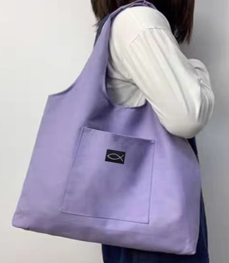 手提/側背帆布包 電繡魚標誌 福音文創 福音商品 福音禮品 基督教