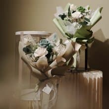 【遇見恆久】白綠戀歌森林系永生玫瑰花束 情人節花束 含盒 共3款