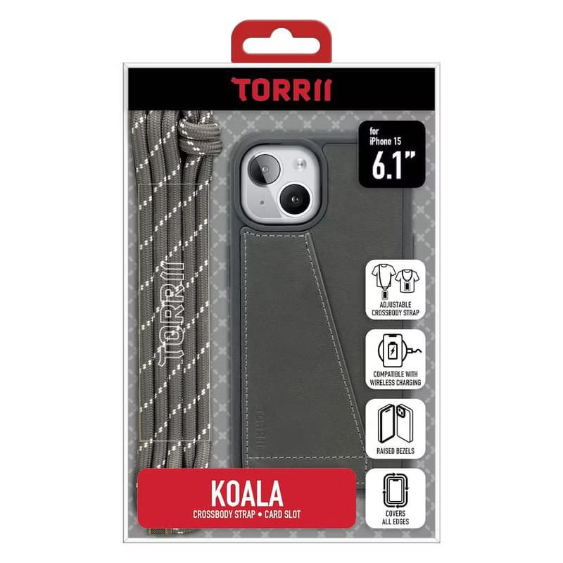 【山系掛繩風】KOALA 掛繩保護殼 | 深灰 | iPhone 15全系列