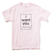 i want you to leave me alone 男女 短袖T恤 淺粉色 文字 英文