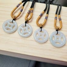 【親翠】天然翡翠 冰嬌飄花錢幣項鍊好評第二趴 金錢 錢幣 招財