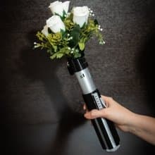Wedding bouquet holder inspired by Darth Vader lightsaber hilt