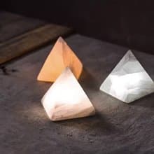 金字塔 礦石夜燈 床頭燈 充電感應小台燈 手工製