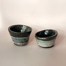 Espresso cup / Tea cup x2 - Black Landscape and Sea