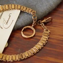 骨董法國包金玫瑰金窗花雕花懷錶鍊 手鍊 項鍊 BR262