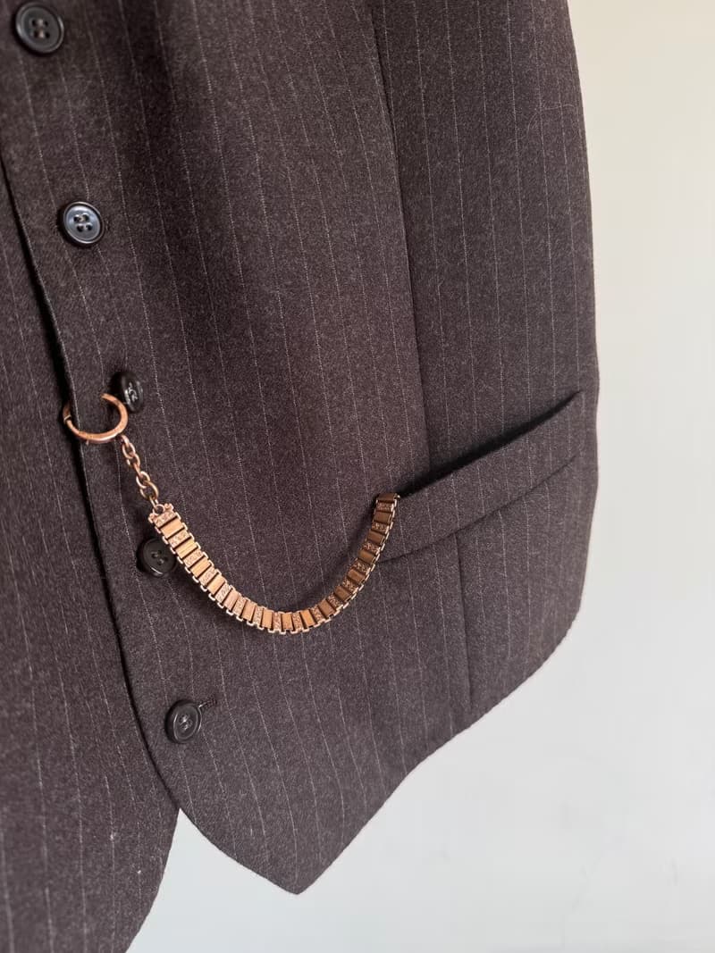 骨董法國包金玫瑰金窗花雕花懷錶鍊 手鍊 項鍊 BR262