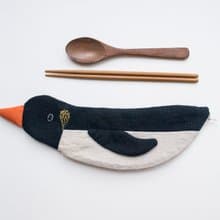 Penguin travel cutlery pouch case - Soot