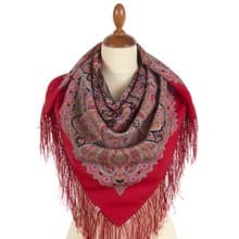Authentic Pavlovo Posad Russian Shawl Scarf Soft 100% Wool 89x89 cm 1958-5