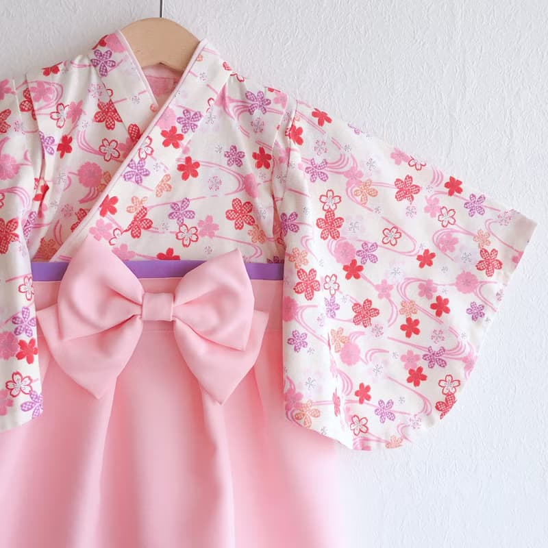 Hakama Dress 日本褲和服 - 櫻花 - Light Pink (女童/嬰兒/兒童)