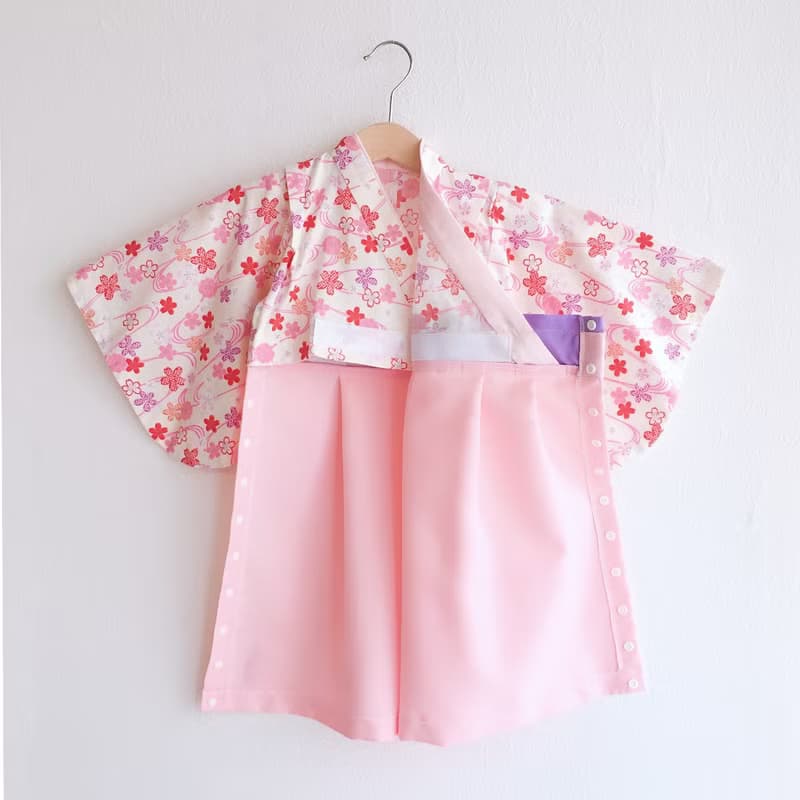 Hakama Dress 日本褲和服 - 櫻花 - Light Pink (女童/嬰兒/兒童)