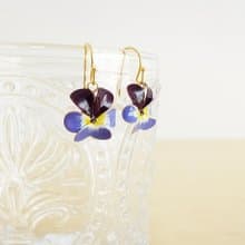 viola ビオラのフックピアス or イヤリング (B)