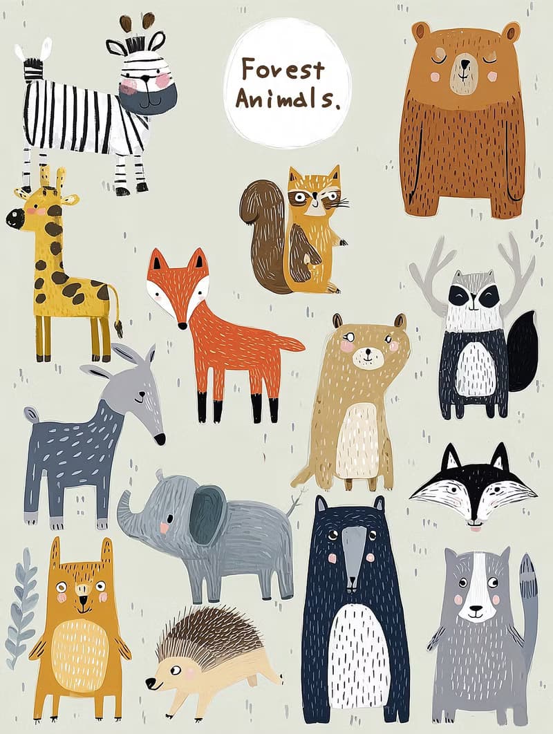 5070北歐風-無框畫 | 裝飾畫 | 動物| 掛畫 |兒童房掛畫 | 入厝禮