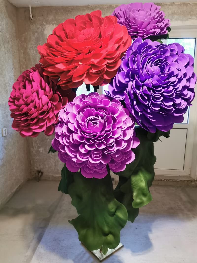 Set of 5 Giant Flowers. Wedding Backdrop. Giant Bouquet. Event Luxury Flowers