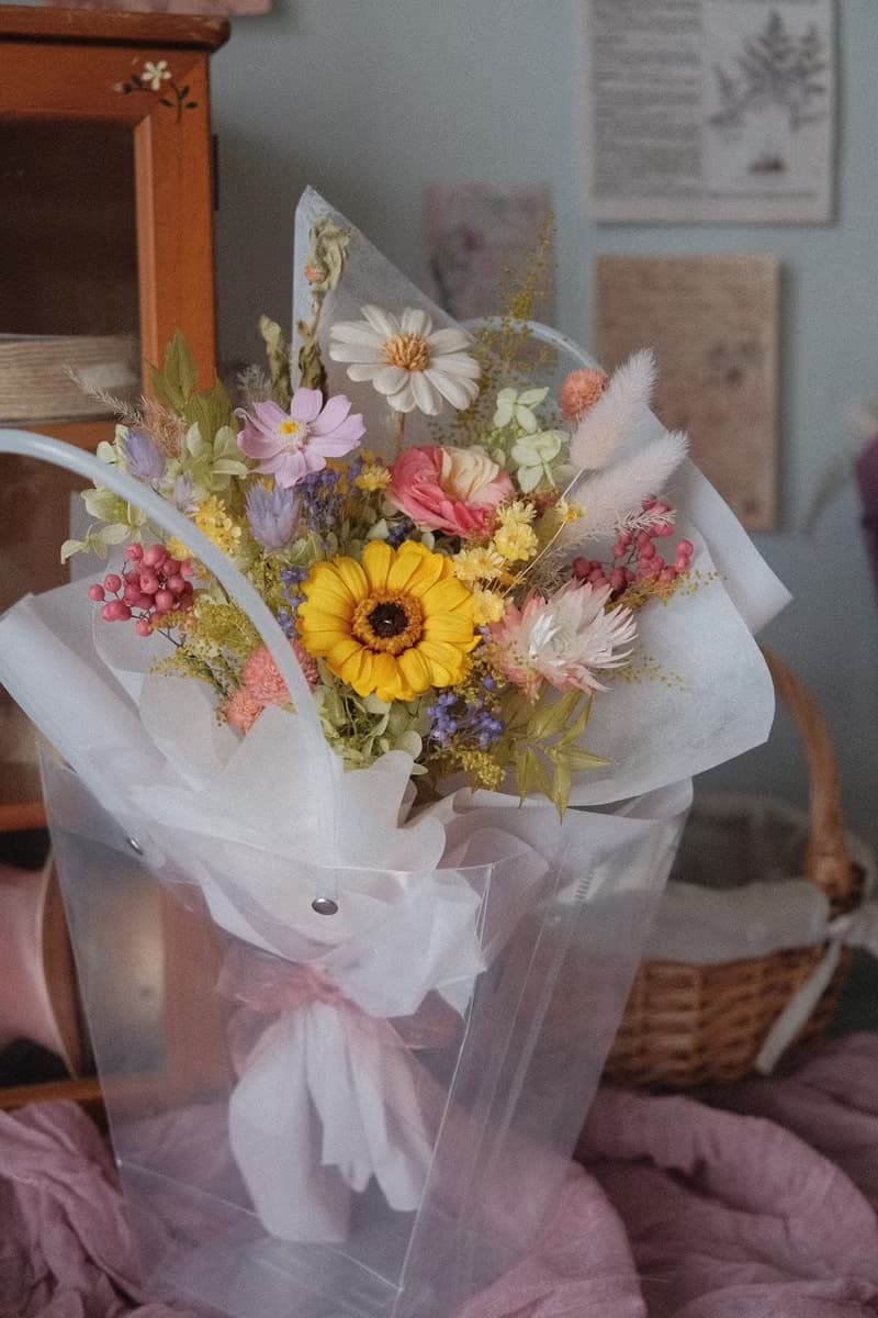 現貨免等 / 永生花束 永生花 不凋花 索拉花 乾燥花 法式 太陽菊