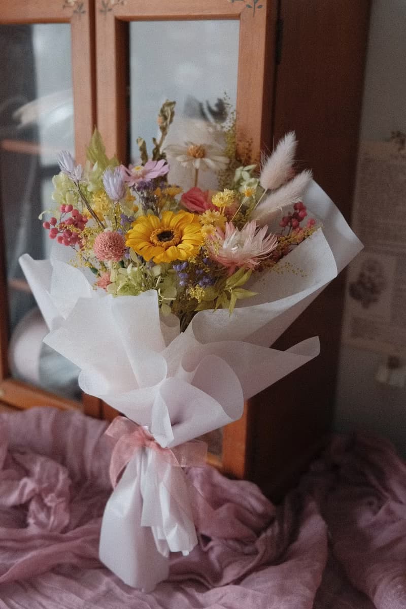 現貨免等 / 永生花束 永生花 不凋花 索拉花 乾燥花 法式 太陽菊