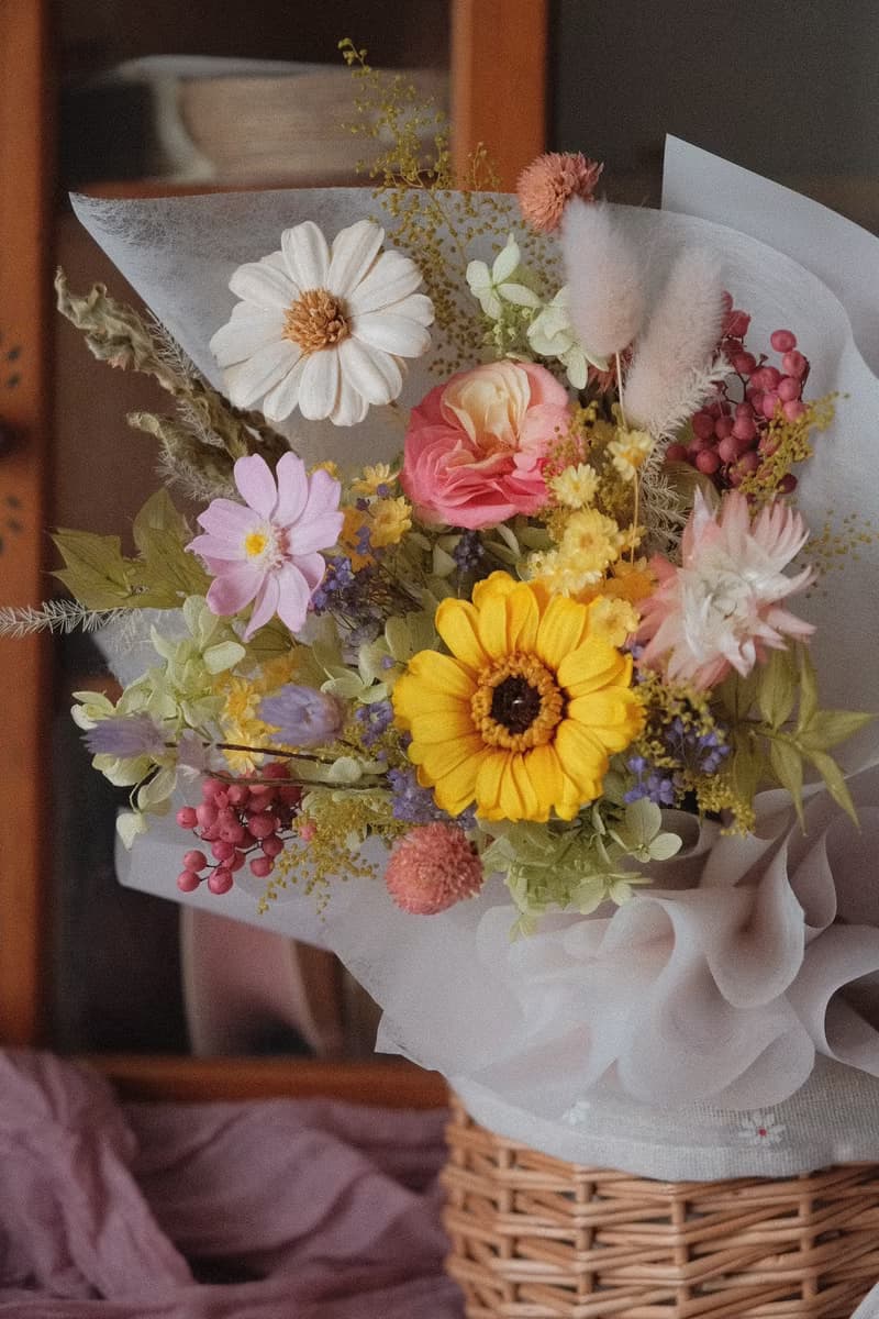 現貨免等 / 永生花束 永生花 不凋花 索拉花 乾燥花 法式 太陽菊