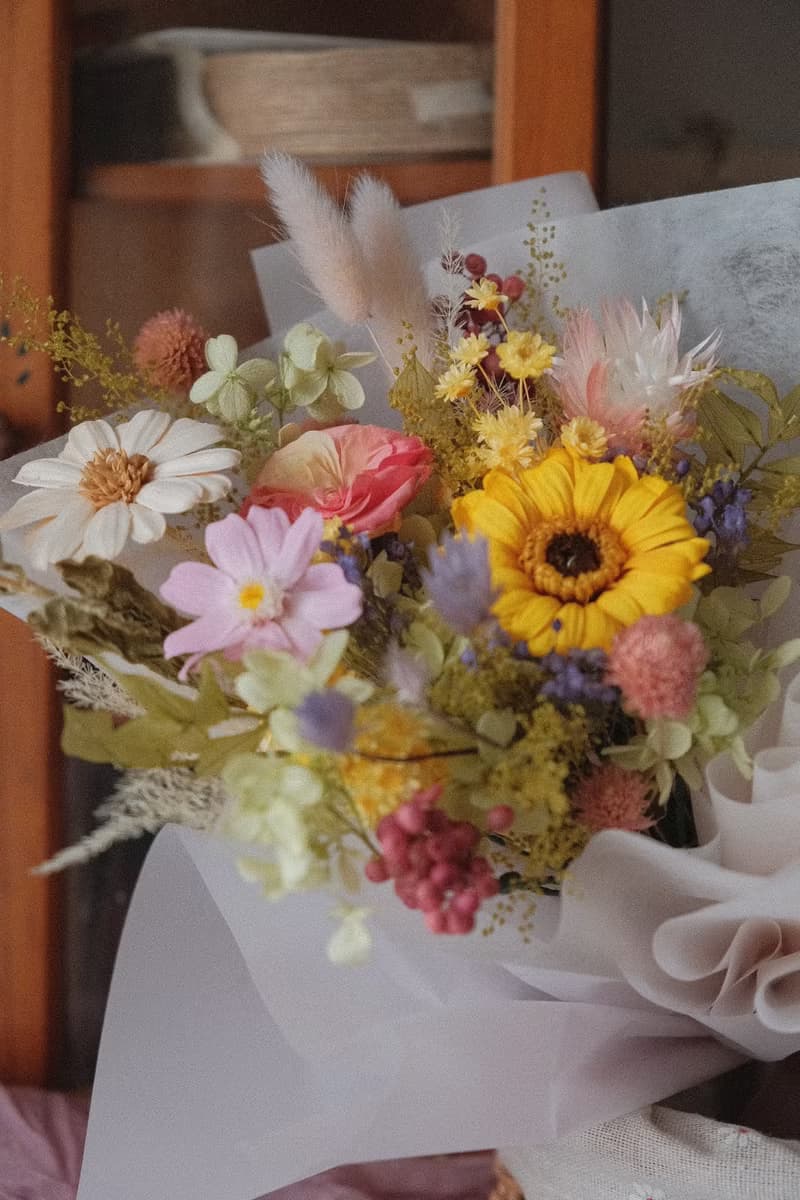 現貨免等 / 永生花束 永生花 不凋花 索拉花 乾燥花 法式 太陽菊