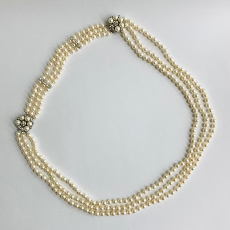 貝パール3Way3連オールノットネックレス&ブレスレット/6.5mm/クリームツートン/R/made in japan