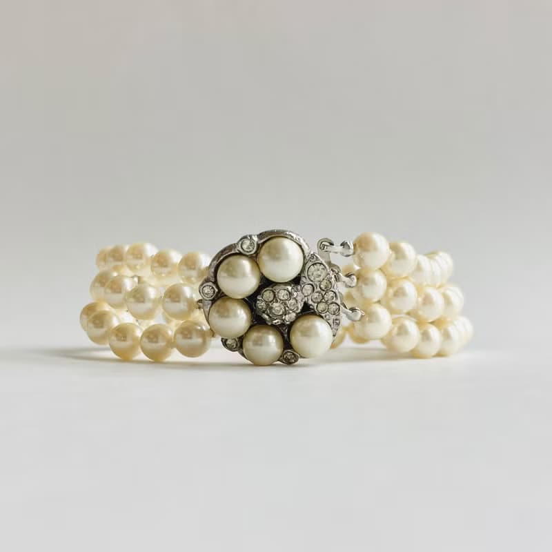 貝パール3Way3連オールノットネックレス&ブレスレット/6.5mm/クリームツートン/R/made in japan