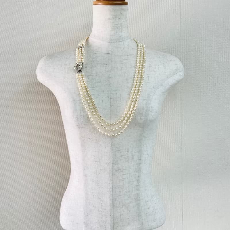 貝パール3Way3連オールノットネックレス&ブレスレット/6.5mm/クリームツートン/R/made in japan