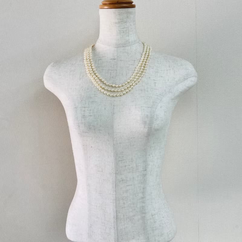 貝パール3Way3連オールノットネックレス&ブレスレット/6.5mm/クリームツートン/R/made in japan