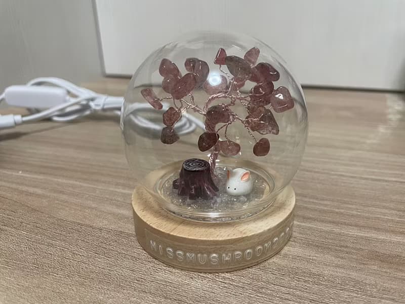 小兔子款訂製 | 水晶樹系列微景觀水晶球燈 | 可愛 | 居家燈飾