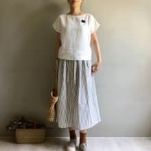 白色情人節/米白色酵素洗亞麻蝙蝠袖/短袖上衣100%Linen