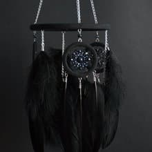 Black dream catcher mobile, Black gothic dreamcatcher for hanging on ceiling