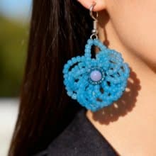 Crystal.EAA 設計款琉璃耳飾 淺海琉璃花團耳環